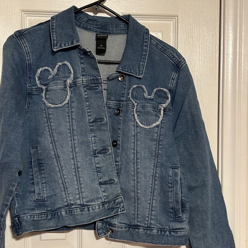 Disney Blue Jean Jacket with Mouse Outline
